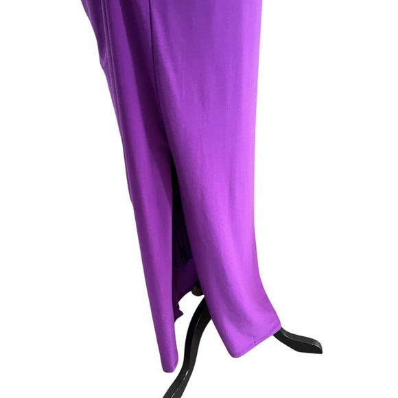Lauren Ralph Lauren Evening Dress Maxi Cowl Neck Sz 12 long sleeve purple party - Picture 5 of 7